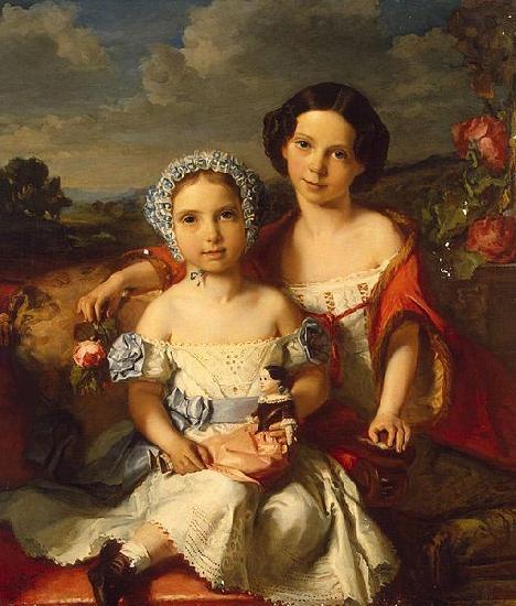 unknow artist Portrait of Two Children